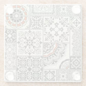 Islam Arabic Majolica Tiles Patchwork Glasuntersetzer (Rückseite)