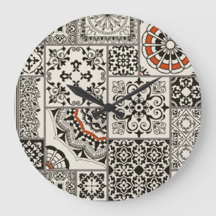 Islam Arabic Majolica Tiles Patchwork Große Wanduhr