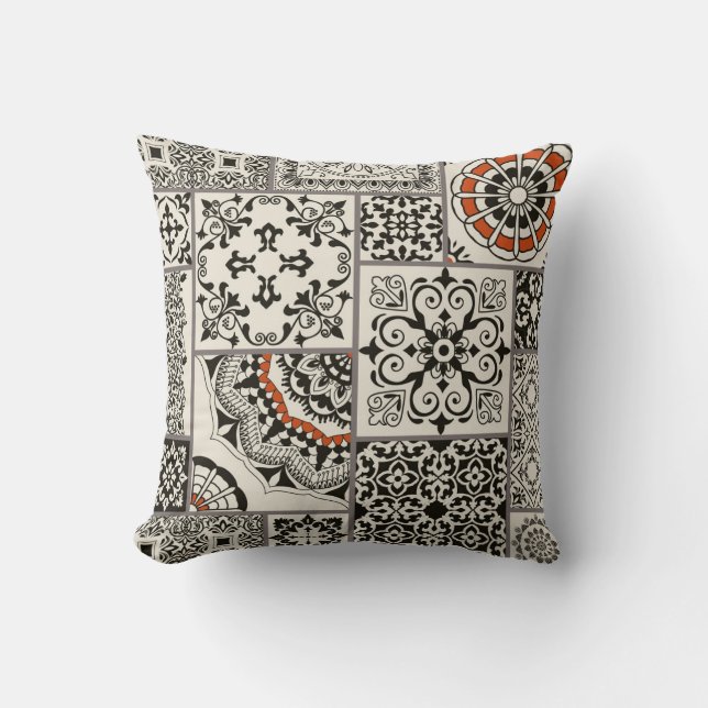 Islam Arabic Majolica Tiles Patchwork Kissen (Vorderseite)