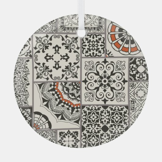 Islam Arabic Majolica Tiles Patchwork Ornament Aus Glas (Vorderseite)