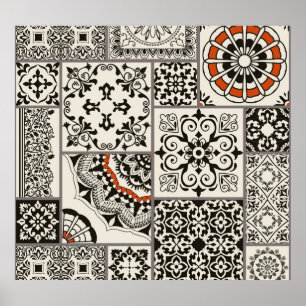 Islam Arabic Majolica Tiles Patchwork Poster