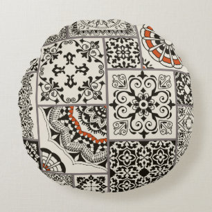 Islam Arabic Majolica Tiles Patchwork Rundes Kissen
