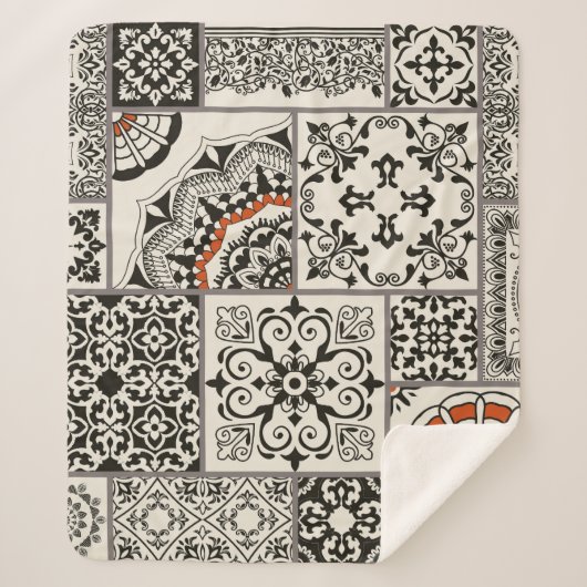 Islam Arabic Majolica Tiles Patchwork Sherpadecke (Vorderseite)