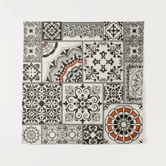 Islam Arabic Majolica Tiles Patchwork Wandteppich (Vorderseite (Horizontal))