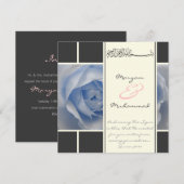 Islam blaue Rose Hochzeit Verlobung muslim einlade Einladung (Vorne/Hinten)