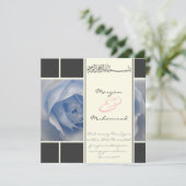 Islam blaue Rose Hochzeit Verlobung muslim einlade Einladung (Stehend Vorderseite)
