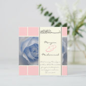 Islam blaue Rose Hochzeit Verlobung muslim einlade Einladung (Stehend Vorderseite)