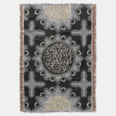 Islam Blessings Arabic Calligraphy Sliver Black Decke (Vorderseite Vertikal)
