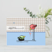 Islam islamische Bismillah Aqiqah Babyvogel-Liebe Einladung (Stehend Vorderseite)