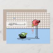 Islam islamische Bismillah Aqiqah Babyvogel-Liebe Einladung (Vorne/Hinten)