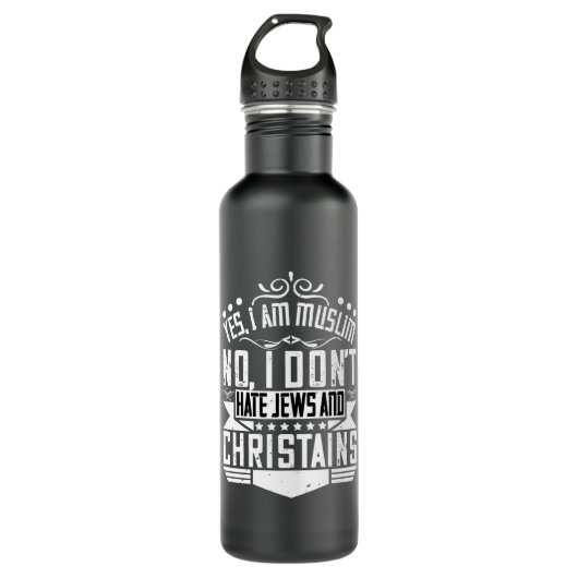 Islam - Ja, ich bin Muslim. Ich hasse es nicht Edelstahlflasche (Vorderseite)