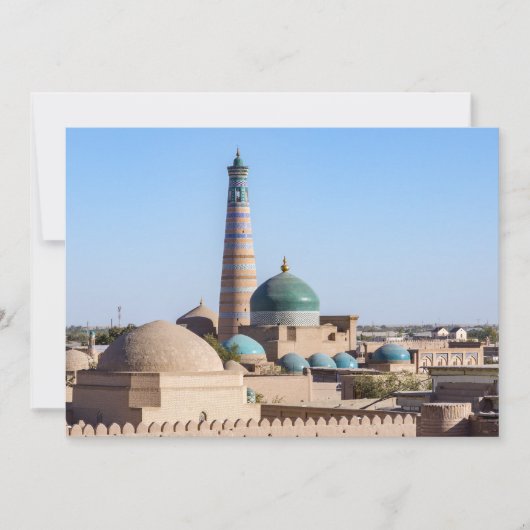 Islam Khodja Minaret & Moschee - Chiwa, Usbekistan Einladung (Vorderseite)