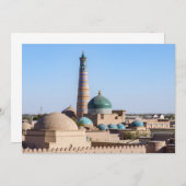 Islam Khodja Minaret & Moschee - Chiwa, Usbekistan Einladung (Vorne/Hinten)