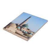 Islam Khodja Minaret & Moschee - Chiwa, Usbekistan Fliese (Seite)