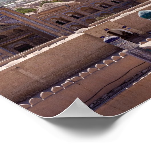 Islam Khodja Moschee und Citadel Kunya-ark - Khiva Poster (Ecke)