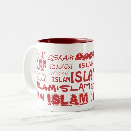 Islam-MultifontTasse (rot) Zweifarbige Tasse (Vorderseite Links)