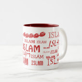 Islam-MultifontTasse (rot) Zweifarbige Tasse (VorderseiteRechts)