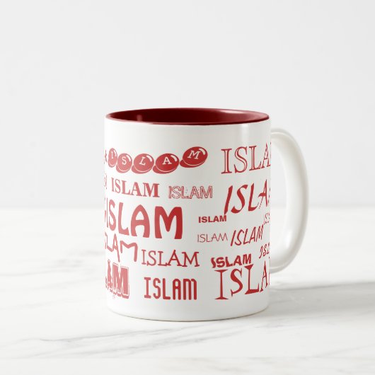 Islam-MultifontTasse (rot) Zweifarbige Tasse (VorderseiteRechts)
