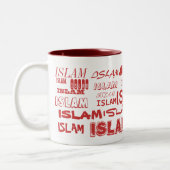 Islam-MultifontTasse (rot) Zweifarbige Tasse (Links)