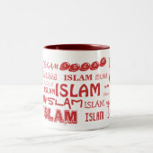 Islam-MultifontTasse (rot) Zweifarbige Tasse (Mittel)