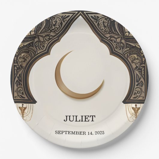 Islam Nikah Arabic Walima Muslim-Brautparty Pappteller (Vorderseite)