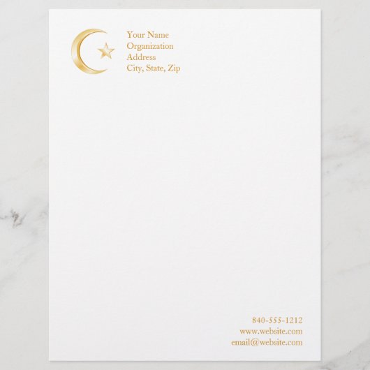 Islam-Symbol Briefbogen (Vorderseite)