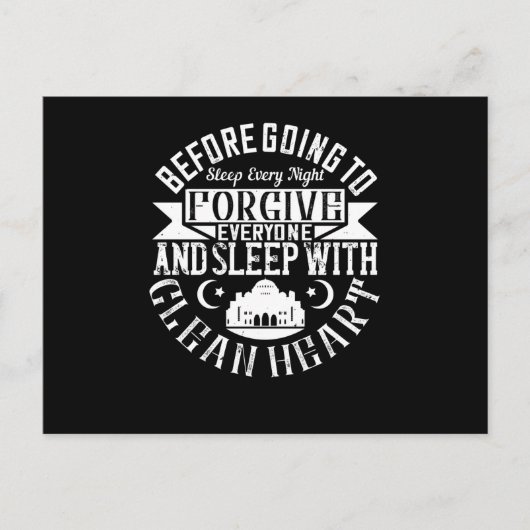 Islam - Vergib allen und schlafe mit sauberem Herz Postkarte (Vorderseite)