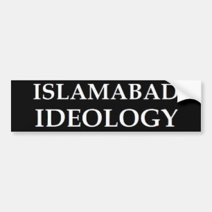 Islamabad-Ideologie (weiß auf Schwarzem) Autoaufkleber