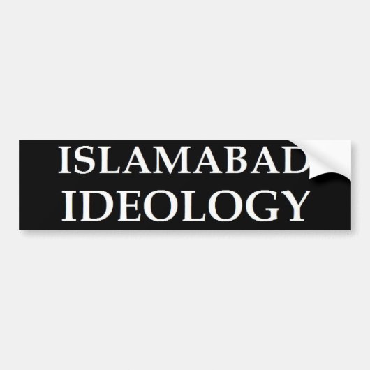 Islamabad-Ideologie (weiß auf Schwarzem) Autoaufkleber (Vorne)