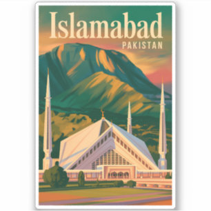 Islamabad Pakistan Faisal-Moschee Illustration Aufkleber