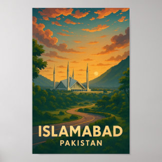 Islamabad Pakistan Vintage Reiseposter Poster