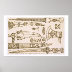Islamic and Moorish designs for knife blades, from Poster