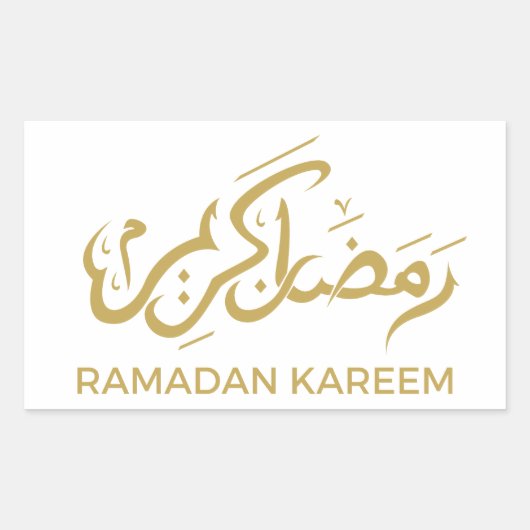 Islamic Arabic Ramadan Kareem Rechteckiger Aufkleber (Vorderseite)
