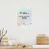 Islamic Bismillah Print, Wildflower Arabic POSTER (Küche)