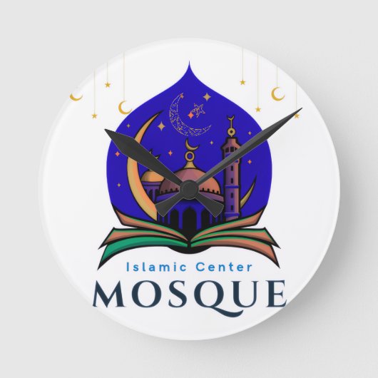 Islamic Center Mosque – Decorative Wall Clock Runde Wanduhr (Vorderseite)