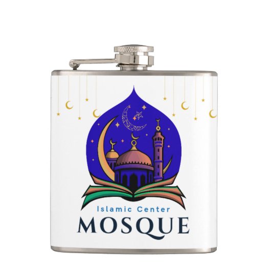 Islamic Center Mosque – Elegant Flask Design Flachmann (Vorderseite)