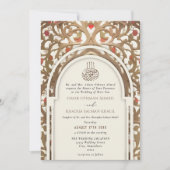 Islamic Cream Traditional Mihrab Arabesque Wedding Einladung (Vorderseite)