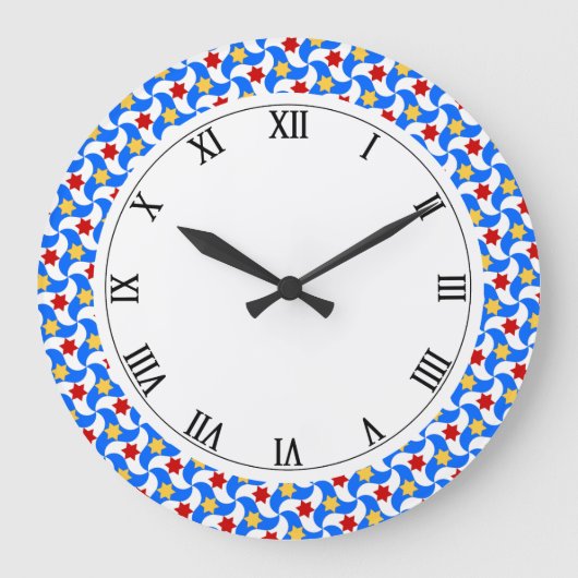 Islamic geometric pattern Wall Clock Große Wanduhr (Vorderseite)
