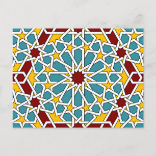 Islamic geometric patterns postcard postkarte