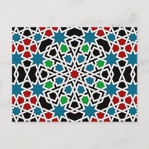 Islamic geometric patterns postcard postkarte