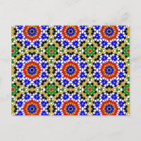 Islamic geometric patterns postcard