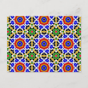 Islamic geometric patterns postcard postkarte