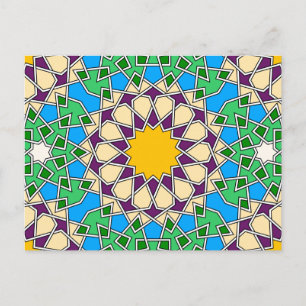 Islamic geometric patterns postcard postkarte