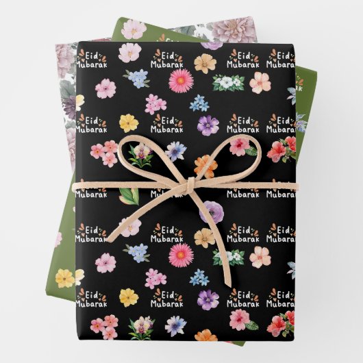 Islamic Gift Wrap Set 🎁🌙 – 3 Elegant Eid Florals Geschenkpapier Set (Beispiel)