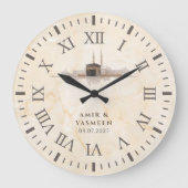Islamic Kaaba Decor | Muslim Wedding Gift Große Wanduhr (Vorderseite)