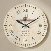 Islamic Kaaba Decor | Muslim Wedding Gift Große Wanduhr