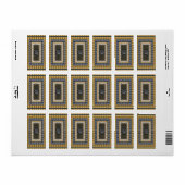 Islamic Wall Art Allah Names Calligraphy Geometric Adressaufkleber (Vorne)