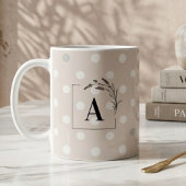 Islamic Wedding Initial Beige Polka Dot Nikah Kaffeetasse