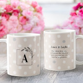 Islamic Wedding Initial Beige Polka Dot Nikah Kaffeetasse