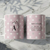 Islamic Wedding Initial Blush Pink Polka Dot Nikah Kaffeetasse